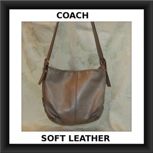Coach Handbag bag LEATHER Pewter F1060-F15064